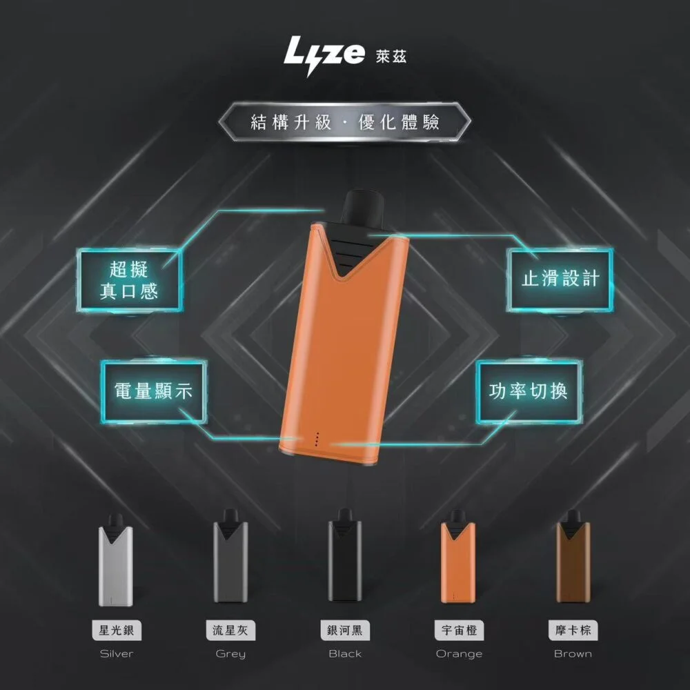Lyze萊茲10000主機.webp Lyze萊茲電子煙主機|10000口 東京魔盒通用 1.0Ω鋼網芯|500mAh電池 8W/13W雙檔調功|Type-C快充 台灣:圖片 1