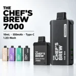 廚師佳釀 CHEF’ BREW 換彈式電子煙 7000口 7種口味 3ml防漏磁吸煙彈+400mAh Type-C恆壓主機｜草莓